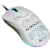 Dutzo Keiry? RGB - Matt White - Gaming Mus - Optisk - 6 knapper - Hvid med RGB-LED lys