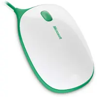 Microsoft Børne mus - Express Mouse - højre- og venstrehåndet - optisk - 3 knapper - kabling - USB - hvid, grøn