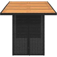 vidaXL havebord med top i akacietræ 190x80x74 cm polyrattan sort
