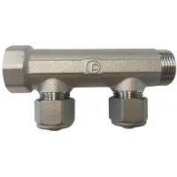 Pettinaroli fordelerrør messing tea 2 x 16 mm afgrening