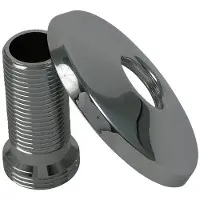 SOLAR PLUS Lige tilgangsstykke i krom 3/4x1/2 længde 45 mm med Ø70 mm roset