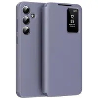 Mtp Products Samsung Galaxy A55 Smart Clear View Flip etui med kortplads - grå-lilla