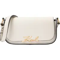 Karl Lagerfeld Skuldertaske 'K/SIGNATURE' guld / hvid
