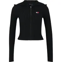 Tommy Hilfiger Cardigan 'Tommy Badge Slim Zip-thru' rød / sort / hvid