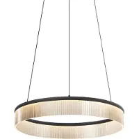 QAZQA Moderne pendellampe sort 59cm inkl. LED 3-trins dæmpbar - Anello Chandelier