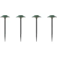 QAZQA Sæt med 4 grønne spotlys inkl. LED IP44 Solar - Mushroom