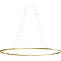 QAZQA Design Pendellampe Messing 120cm Inkl. LED 3-Trins Dæmpbar - Ovallo