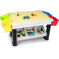 Eddy Toys Legebord til børn med opbevaring og 300 brikker
