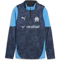 Puma Olympique de Marseille Training Quarter-Zip Top Youth, Clothing, Navy/Azure, 11-12Y