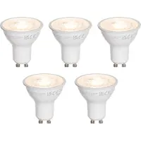 LUEDD Sæt med 5 GU10 50mm LED-pærer Klar 7,5W 800 lm 3000K