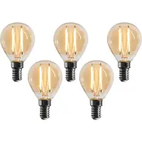 LUEDD Sæt med 5 E14 dæmpbare LED-pærer G45 guld 4W 330 lm 2100K
