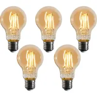 LUEDD Sæt med 5 E27 dæmpbare LED-pærer A60 guld 4W 420 lm 2200K