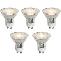 LUEDD Sæt med 5 GU10 50mm dæmpbare LED-pærer klare 4,5W 365 lm 2700K