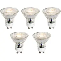 LUEDD Sæt med 5 GU10 50mm LED-pærer Klar 3W 230 lm 2700K