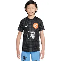 Nike Holland Trænings T-Shirt Dri-FIT Academy Pro Pre Match Kvinde EM 2025 - Sort/Hvid Børn - , størrelse L: 147-158 cm