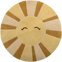 Bloomingville MINI Sun Tæppe, Gul, Uld