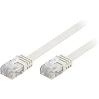 Deltaco U/UTP Cat6 Netværkskabel, fladt, 1,5m, 250MHz, hvid