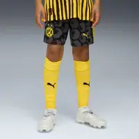 Puma KIDSUPER x BORUSSIA DORTMUND Shorts Youth, Clothing, Black/Faster Yellow, 5-6Y