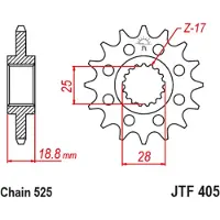 JT Sprockets 525 Rb Forreste Tandhjul