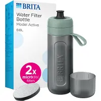 Brita 1052249, Vandfiltreringsflaske, 0,6 L, Grøn, Grå