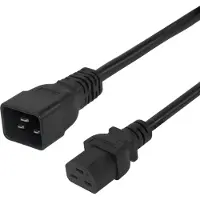 Deltaco - Strømkabel - IEC 60320 C20 til IEC 60320 C21 - 2 m - høj temperatur - sort