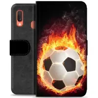 Mtp Products Samsung Galaxy A20e Premium Flip Cover med Pung - Fodbold Flamme