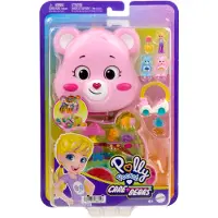 Polly Pocket X Care Bears Dolls & Playset med legetøjsbil og tilbehør til tema rejser legetøjspartnerskab Compact
