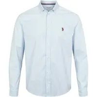 U.S. POLO ASSN. Skjorte 'UMCalvert' lyseblå / hvid