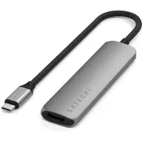 Satechi 4-i-1 USB-C Slim Multiport Adapter 4K – sølv
