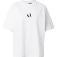 Armani Exchange A|X Armani Exchangetil kvinder. XW001182AF15085U0002 Løstsiddende kortærmet T-shirt i bomuld med rund hals og hvidt broderet logo (XL), Casu