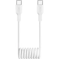 Puro 25W USB-C Spiralkabel - USB-C 1m - Hvid