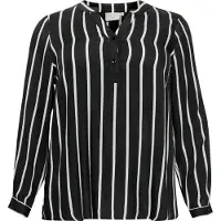 KAFFE CURVE Bluse 'Sida' sort / hvid