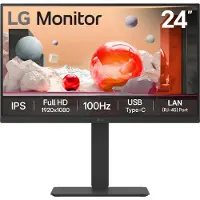 LG 24BA650-B - LCD-skærm - 24 (23.8 til at se) - 1920 x 1080 Full HD (1080p) @ 100 Hz - IPS - 250 cd/m² - 1300:1 - 5 ms - HDMI, DisplayPort, USB-C - højtalere - sort