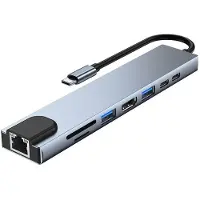 Lippa 8-in-1 87W USB-C PD 4K HDMI & Ethernet Hub USB hub - 8 ports