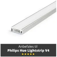 Light Solutions Aluminiumsprofil - Model S til Philips Hue og LIFX - Alu - 1 meter