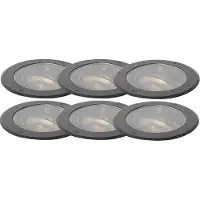 QAZQA Set van 6 dimbare buiten grondspots zwart IP65 incl LED - Delux Honey