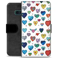 Mtp Products Samsung Galaxy S10e Premium Flip Cover med Pung - Hjerter