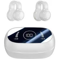 Mtp Products M47 Earclip Bone Conduction Trådløse Hovedtelefoner – Open-Ear, Bluetooth 5.3 - Hvid