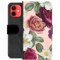 Mtp Products iPhone 12 mini Premium Flip Cover med Pung - Romantiske Blomster