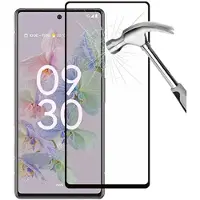 Mtp Products Full Cover Google Pixel 6a Skærmbeskyttelse Hærdet Glas - 9H, 0.3mm - Sort