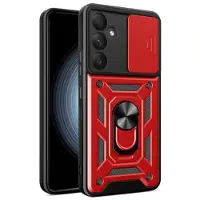 Mtp Products Samsung Galaxy A55 Roterende Ring Hybrid Cover med Kameraskjold - Rød