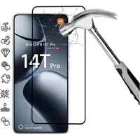 Mtp Products Xiaomi 14T/14T Pro Skærmbeskyttelse Hærdet Glas - 9H - Full Fit - Sort Kant