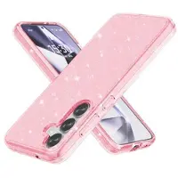 Mtp Products Samsung Galaxy S25 Stylish Glitter Series Hybrid Cover - Pink
