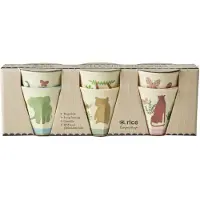 Rice Kopper - Melamin - 6 stk. - 160 ml - Creme/Sweet Jungle - - OneSize - Kop