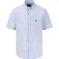 Fynch&Hatton Minimal Poplin Print Kortærmet Skjorte