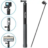 Telesin Selfie stick 3 m lang selfie stick i kulfiber GP-MNP-300-3