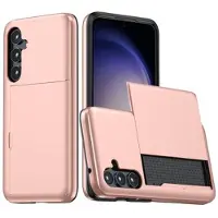Mtp Products Samsung Galaxy S25 Hybrid Cover med Glidende Kortslot - Rødguld