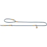 Hunter Justerbar hundesnor Malia, dueblå/beige - 200 cm lang, 10 mm bred