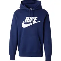Nike Hættetrøje Club Pullover Fleece - Navy/Hvid, størrelse Medium
