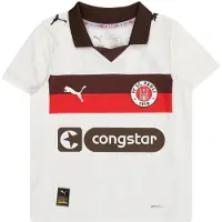 Puma FC St. Pauli 25/26 Away Jersey Youth, Clothing, White/Espresso Brown, 15-16Y